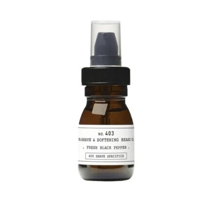 Depot Nr. 403 PRE-SHAVE&SOFT. BEARD OIL FRESH BLACK PEPPER prieš skutimąsi naudojamas minkštinamasis barzdos aliejus Depot Nr. 403 PRE-SHAVE&SOFT. BEARD OIL FRESH BLACK PEPPER prieš skutimąsi naudojamas minkštinamasis barzdos aliejus