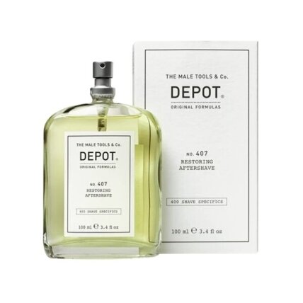 Depot Nr. 407 RESTORING AFTERSHAVE atkuriamasis losjonas po skutimosi Depot Nr. 407 RESTORING AFTERSHAVE atkuriamasis losjonas po skutimosi