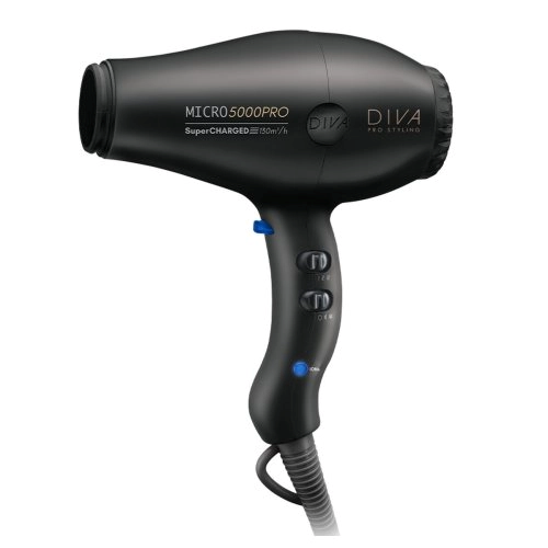 Diva Pro Styling Micro 5000 Pro Dryer Plaukų džiovintuvas Black