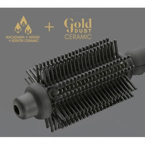 Diva Pro Styling Precious Metals Gold Dust Full Volume, Curling & Styling Hot Brush Garbanojimo šukos 1