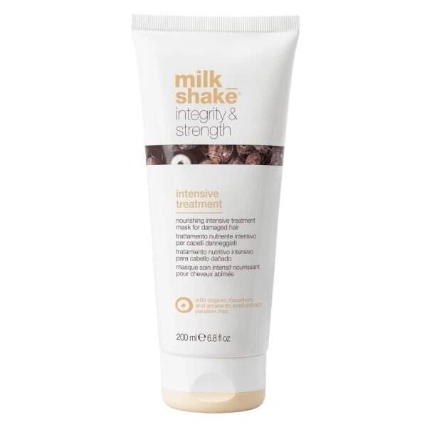 Milk Shake INTEGRITY&STRENGTH INTENSIVE TREATMENT stipriai maitinanti kaukė pažeistiems plaukams 1