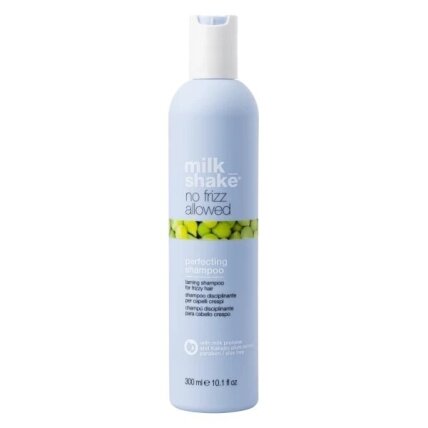 Milk Shake NO FRIZZ ALLOWED PERFECTING SHAMPOO šampūnas šiauštis linkusiems plaukams Milk Shake NO FRIZZ ALLOWED PERFECTING SHAMPOO šampūnas šiauštis linkusiems plaukams