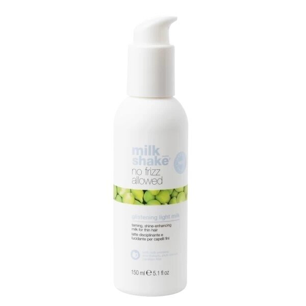 Milk Shake NO FRIZZ ALLOWED GLISTENING LIGHT MILK blizgesio ir glotnumo suteikiantis pienelis ploniems plaukams Milk Shake NO FRIZZ ALLOWED GLISTENING LIGHT MILK blizgesio ir glotnumo suteikiantis pienelis ploniems plaukams