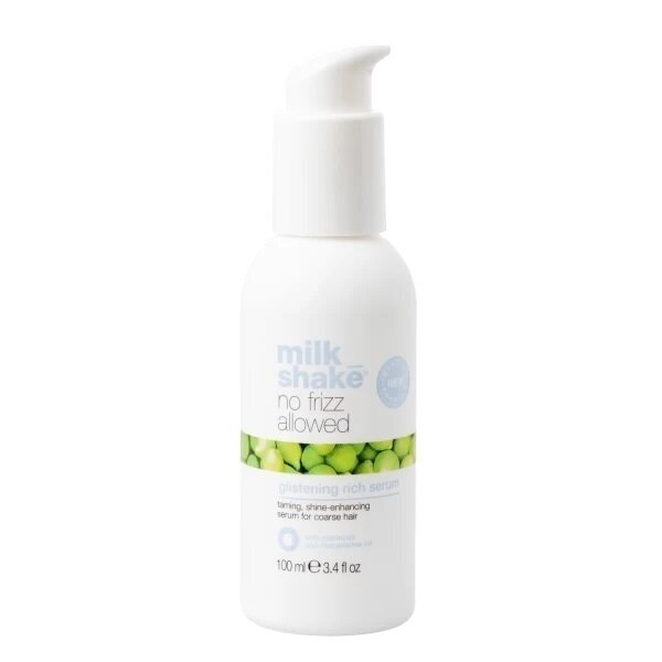 Milk Shake NO FRIZZ ALLOWED GLISTENING RICH SERUM blizgesio ir glotnumo suteikiantis serumas storiems plaukams Milk Shake NO FRIZZ ALLOWED GLISTENING RICH SERUM blizgesio ir glotnumo suteikiantis serumas storiems plaukams