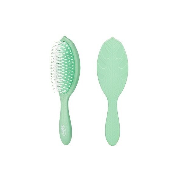 WETBRUSH GO GREEN™ TREATMENT & SHINE plaukų šepetys su sintetiniais šereliais ir natūraliais aliejais, žalias